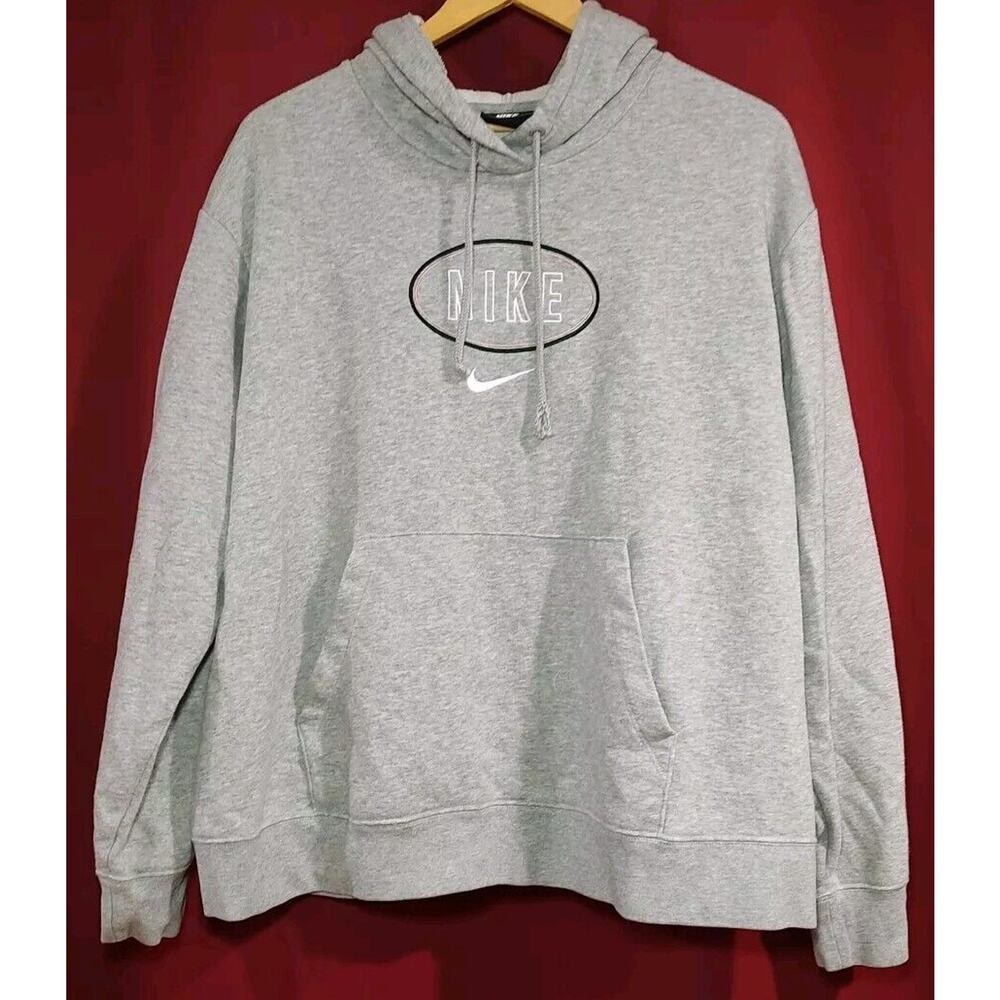 Nike Gray Center Swoosh Pullover Hoodie Women's Size 1X